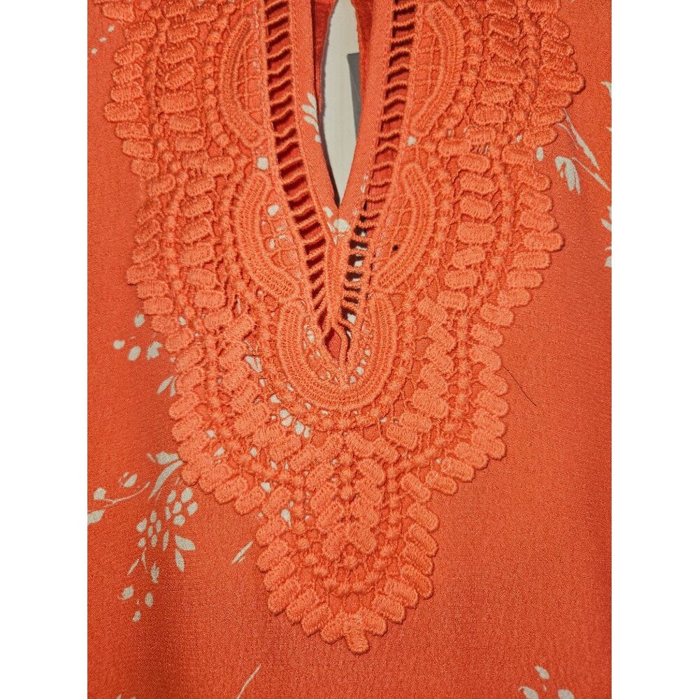 Danielrainn Crochet Keyhole Floral Sleeveless Blouse Women Size M - Picture 3 of 5